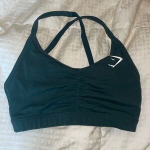 New gymshark dark green sports bra